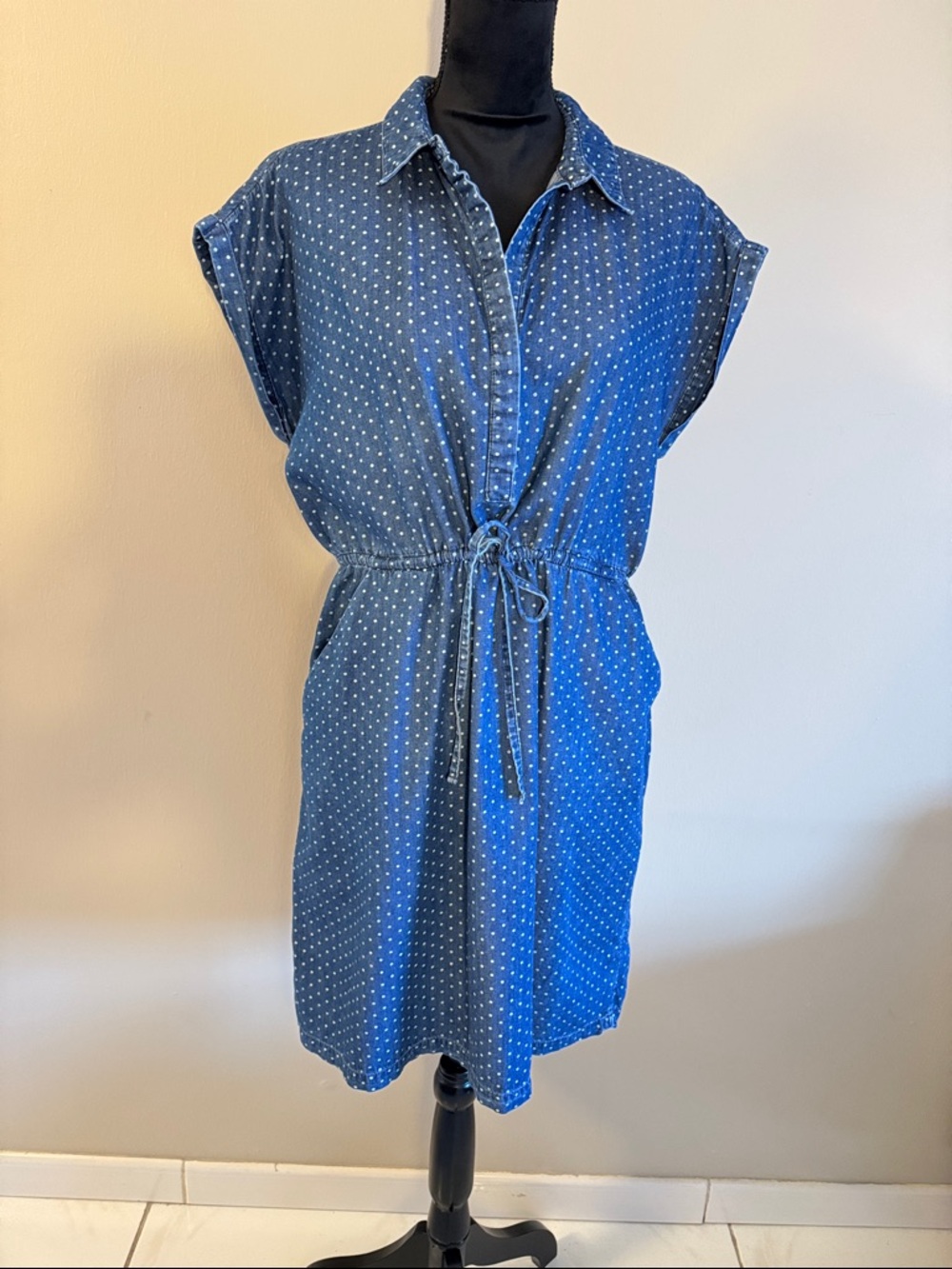 Old Navy Denim Polka Dot dress